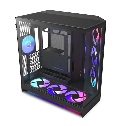 NZXT H9 Flow RGB+ (2025) デュアルチャンバー RGB愛読者＆抑えつけるこしき積み上げる 真っただ中主柱型マイコン容れもの 黒いこと C