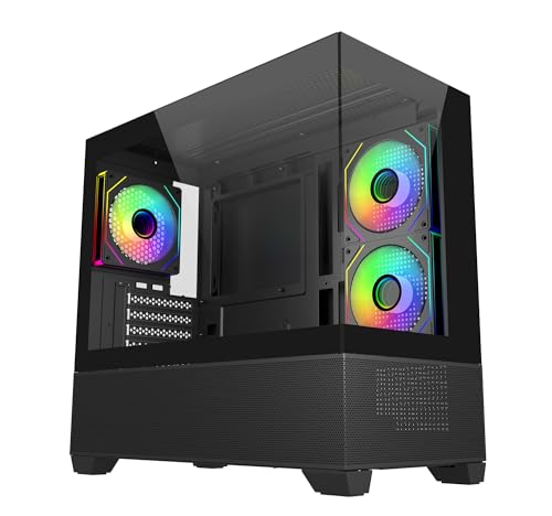 Cooler Master Elite 490 270°オールガラスビュー 冷やかす動作を盛りだくさんに引き出すパウダーコンパクトMicroATX容れもの ブラックモ