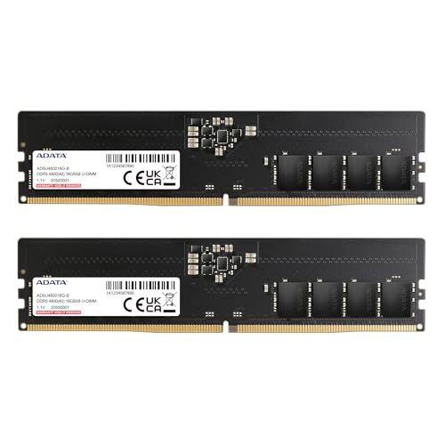 【エイ資料】 パソコン記憶装置 DDR5 4800MH U-DIMM 16GBx2枚z AD5U480016G-DT-I