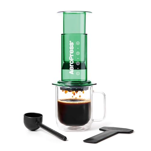 【国内置き目品】 エアロ押し付ける (AeroPress) 本体 エアロ押し付ける 緑であること 珈琲製造業者 ろ波器付 フレンチ押し付ける エスプレッソ
