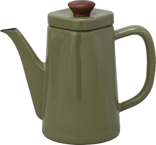 田んぼ琺瑯(Nodahoro) コーヒーポット 1.2L ホーロー 日本製 アンビ オリーブ ANB-1.2POL