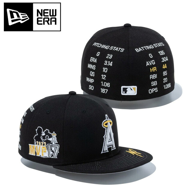NEWERA ニューエラ 59FIFTY Shohei Ohtani American League MVP & Home Runs Leaders ロサンゼルス・エンゼルス ブラック×ゴールド 14339796 【 メモリアル キャップ 帽子 アウトドア 大谷翔平 】