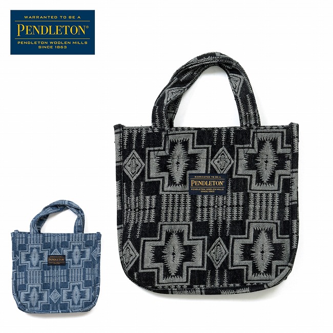 【エントリーでP10倍★14日20:00-17日09:59まで】PENDLETON ペンドルトン Jaquard Denim Bag ジャガードデニムバッグ PDT-000-261003 【 カバン 手提げ サブバッグ ランチ お出かけ アウトドア キャンプ 】【メール便・代引不可】