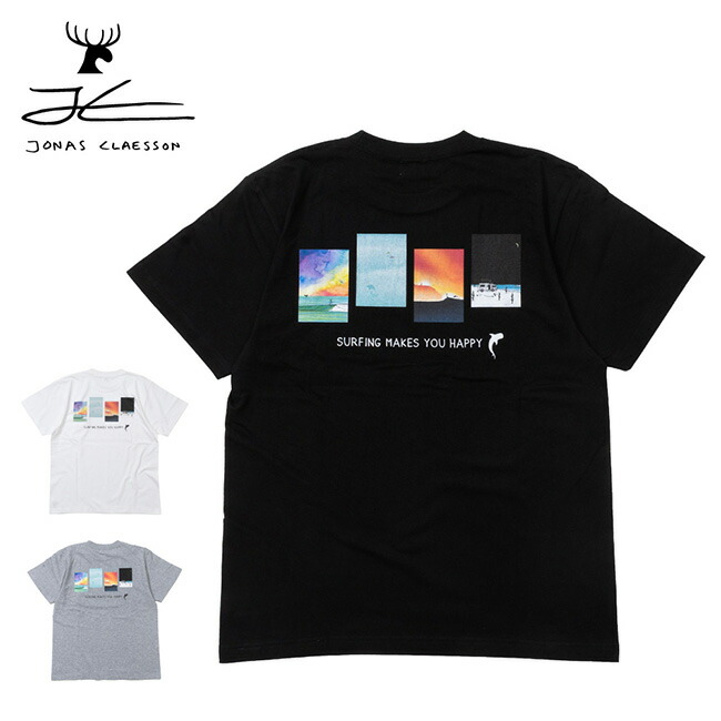 JONAS CLAESSON ジョナスクレアッソン Surfing Makes You Happy Tee サーフィンメイクスユーハッピーティー JC-2026SS-4 【 トップス 半袖 Tシャツ 綿 コットン アウトドア 】【メール便・代引不可】
