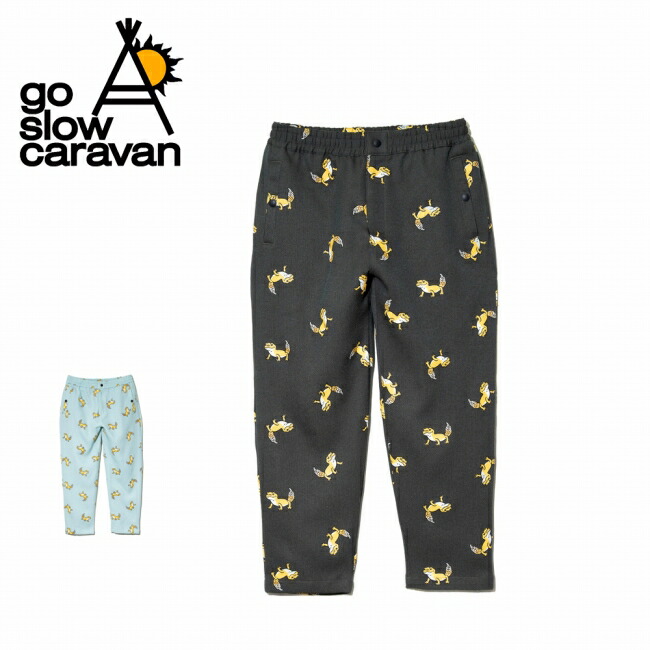 go slow caravan ゴースローキャラバン 総柄プリントイージーアンクルパンツ 360239 【 ボトムス ズボン リラックス アウトドア 】