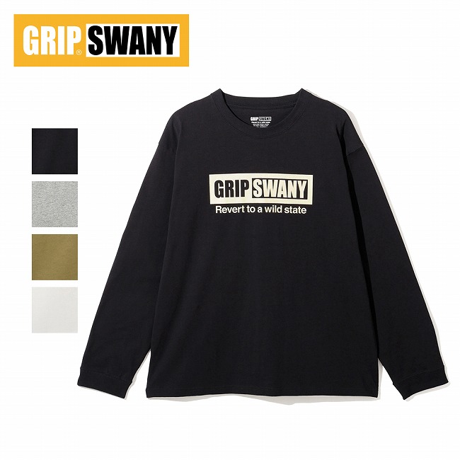 GRIP SWANY グリップスワニー BOX LOGO LS TEE ボックスロゴロングスリーブティー GSMCT-115 【 Tシャツ トップス 長袖 コットン 綿 キャンプ アウトドア 】【メール便・代引不可】