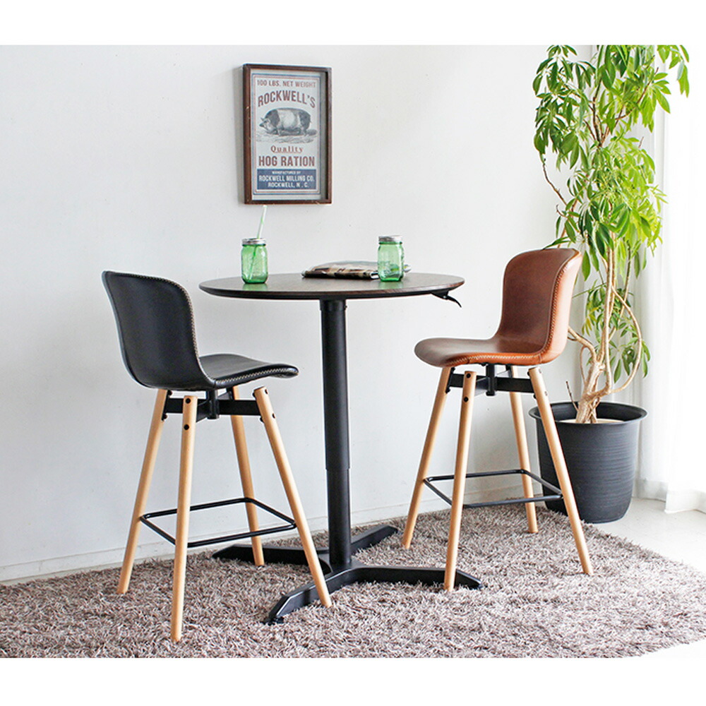 リフティングテーブル 昇降テーブル 円形 ダイニングテーブル ハイテーブル カウンターテーブル スタンドテーブル おしゃれ マーニー Mar 直径80cm シンプル ナチュラル カフェ モダン スタイリッシュ 木製 スチール脚 東馬 septicin Com