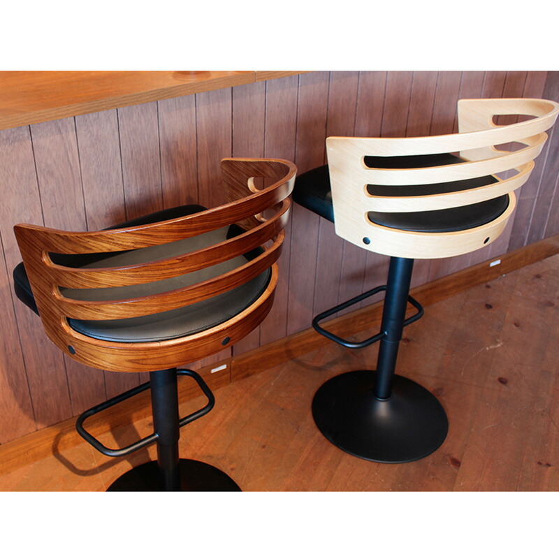 バーチェア カウンターチェア ハイチェア おしゃれ 飲食店 バー Bar 回転 昇降 合皮 スリット Slt シンプル ナチュラル モダン シック スチール脚 ブラウン 東馬 Painfreepainrelief Com