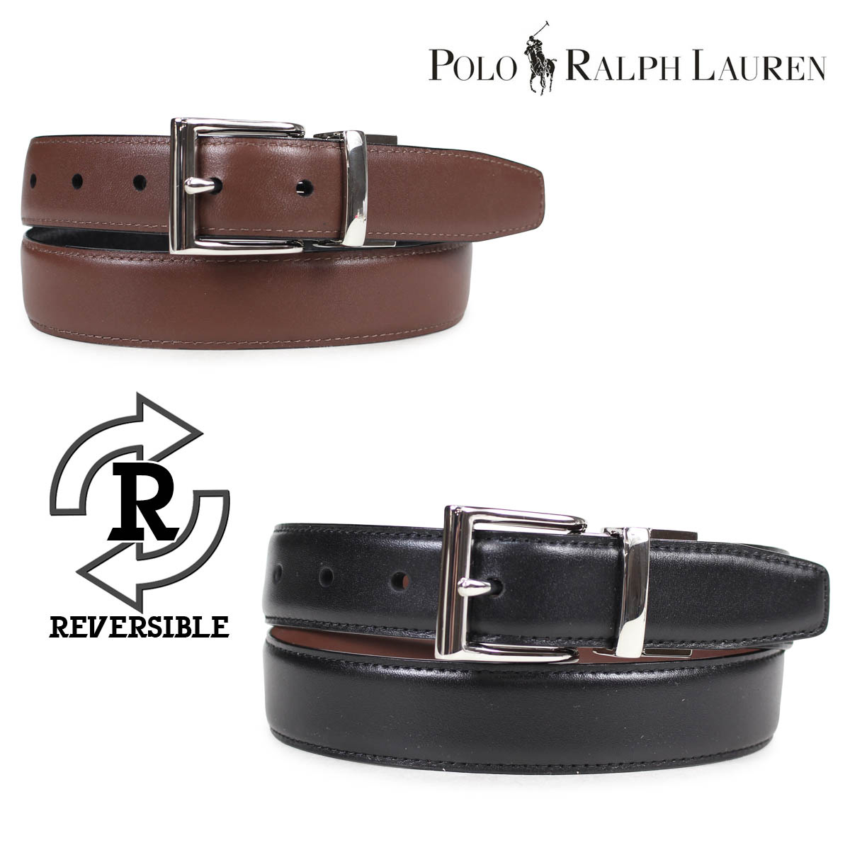 玄関先迄納品 メンズ Lauren Ralph Polo ローレン ラルフ メンズ ベルト ローレン ラルフ Lauren Ralph Polo ベルト Brown Black Belt Dress Leather Black Brown Reversible 財布 帽子 ファッション小物