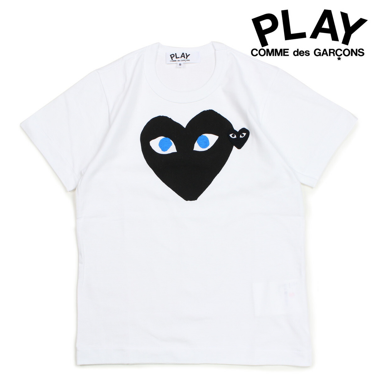 cdg white shirt black heart