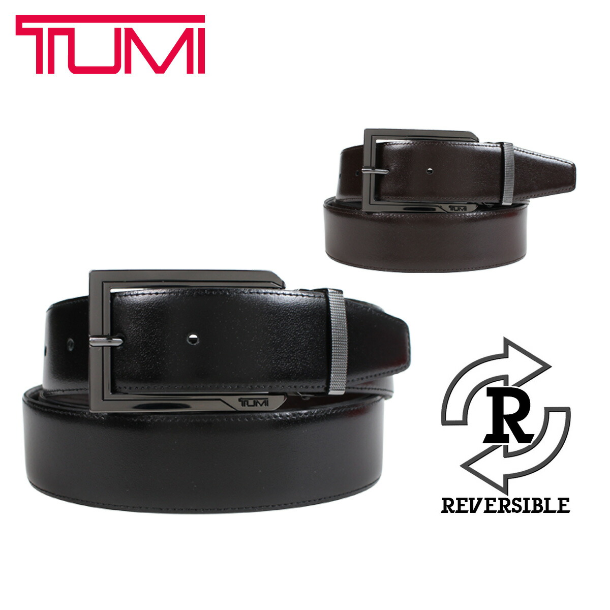 TUMI トゥミ ベルト レザーベルト メンズ 本革 リバーシブル フランス製 ビジネス カジュアル REVERSIBLE BELT ブラック ブラウン 黒 TU1391394C7