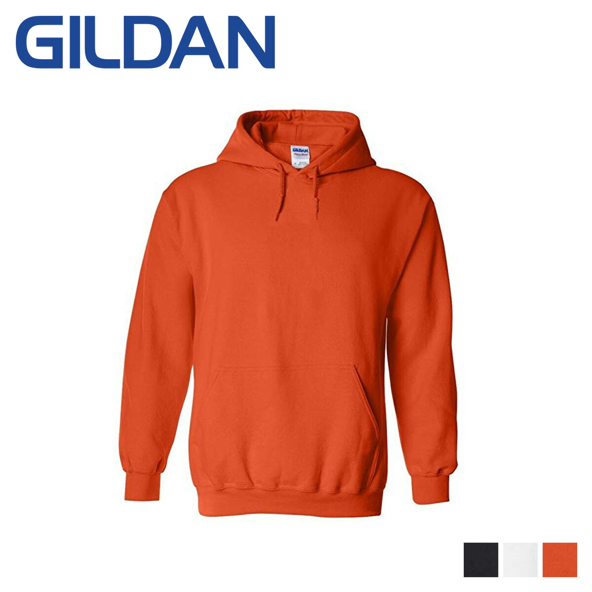 ギルダン GILDAN パーカー プルオーバー スウェット メンズ EAVY BLEND 8.0 OZ HOODED SWEATSHIRT ブラック  ホワイト オレンジ 黒 白 18500 【72%OFF!】