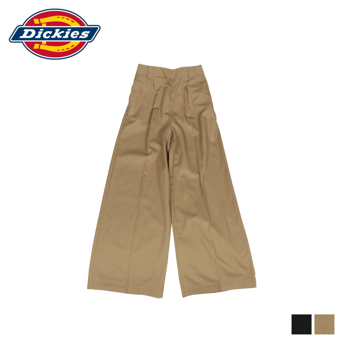楽天ランキング1位 最大600円offクーポン ディッキーズ Dickies ワークパンツ パンツ ワイドパンツ レディース Wide Pant ブラック ベージュ 黒 Dk 偉大な Azurpiscines68 Fr