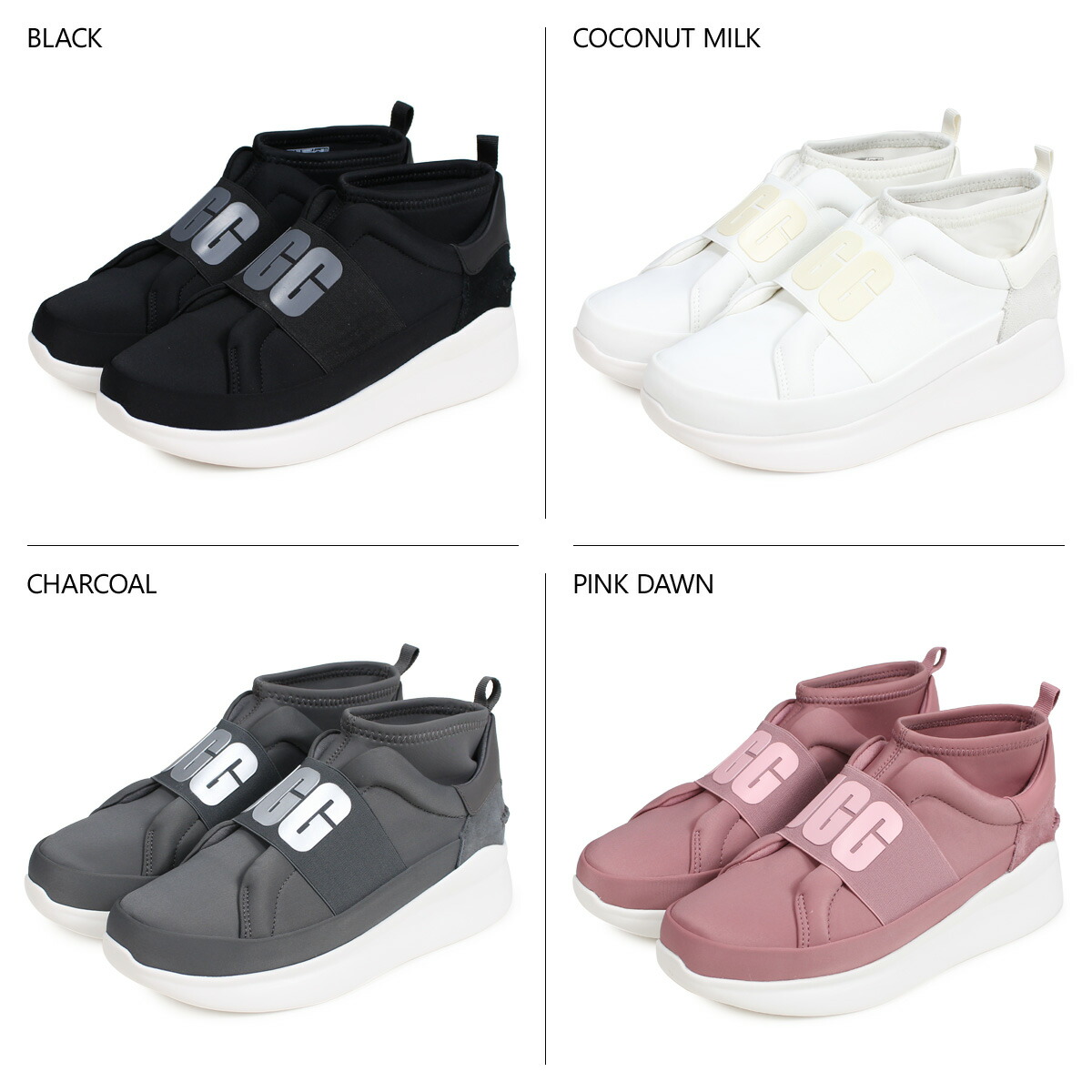 UGGアグスニーカースリッポンニュートラレディースWOMENSNEUTRASNEAKERブラックホワイトグレーピンクブルーレッド黒1095097