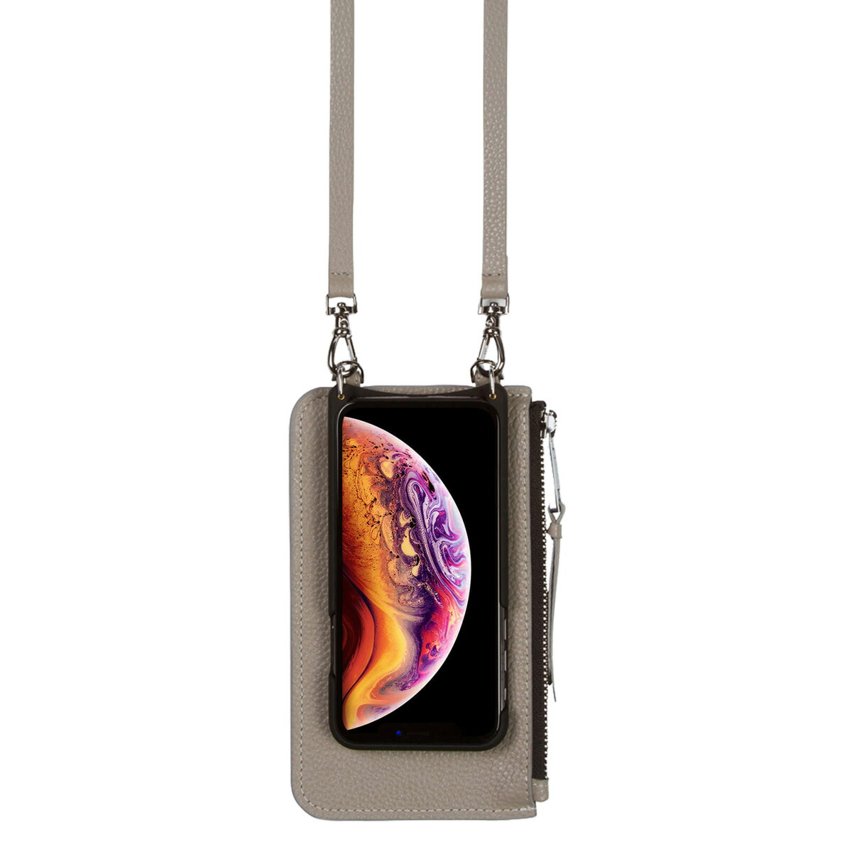 【最大1000円OFFクーポン】BANDOLIERバンドリヤーエマポーチスマホ携帯メンズレディースレザーEMMAGREGEPOUCHグレー20EMM