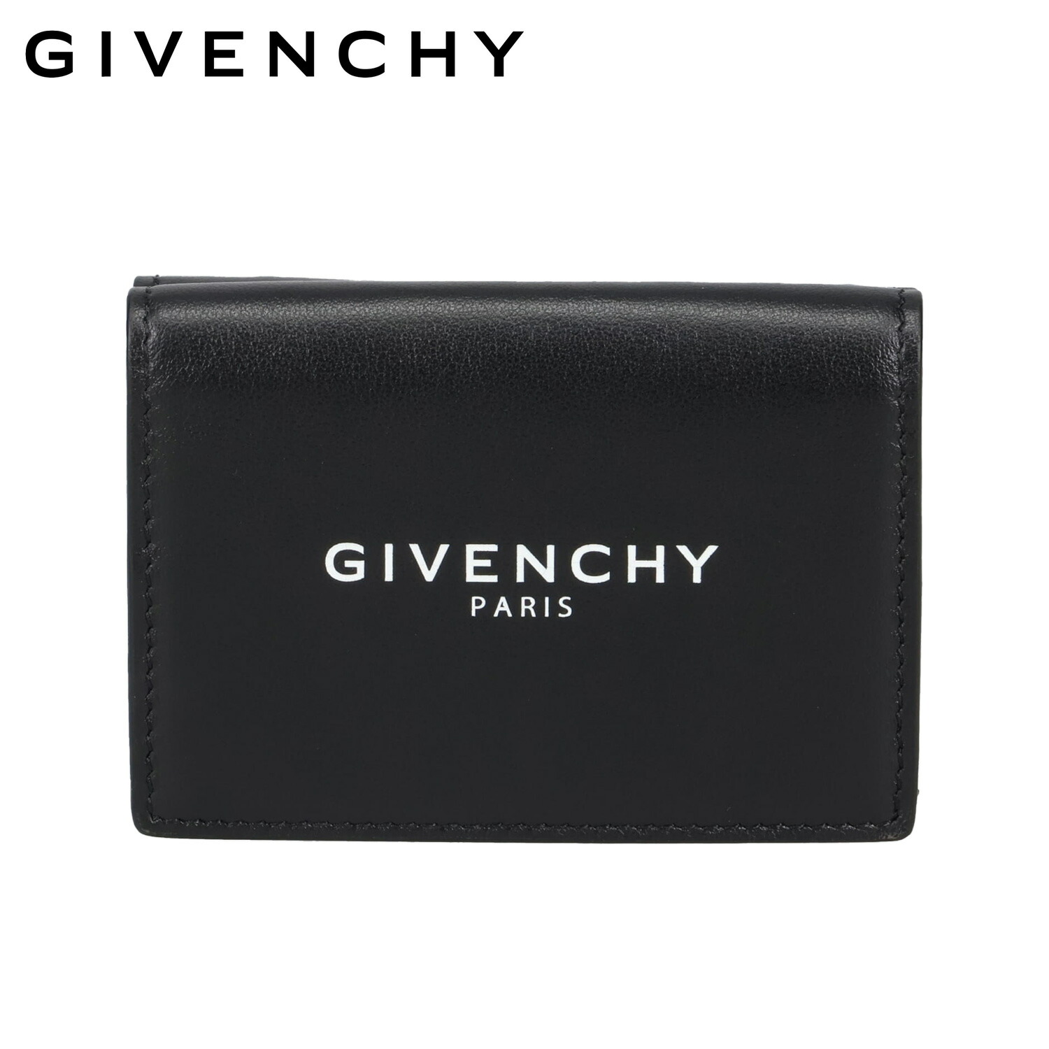 GIVENCHY ブラックレザー 二つ折り財布 GIVENCHY 二つ折り財布 黒 レザー
