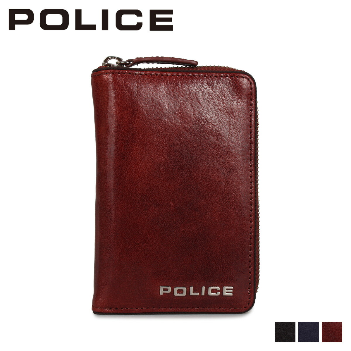 【最大1000円OFFクーポン発行中 4/12 23:59まで！】 ポリス POLICE 財布 長財布 テライオ メンズ ラウンドファスナー 本革 ROUND ZIPPER WALLET ブラック カーキ ダーク ブラウン 黒 PA-70004