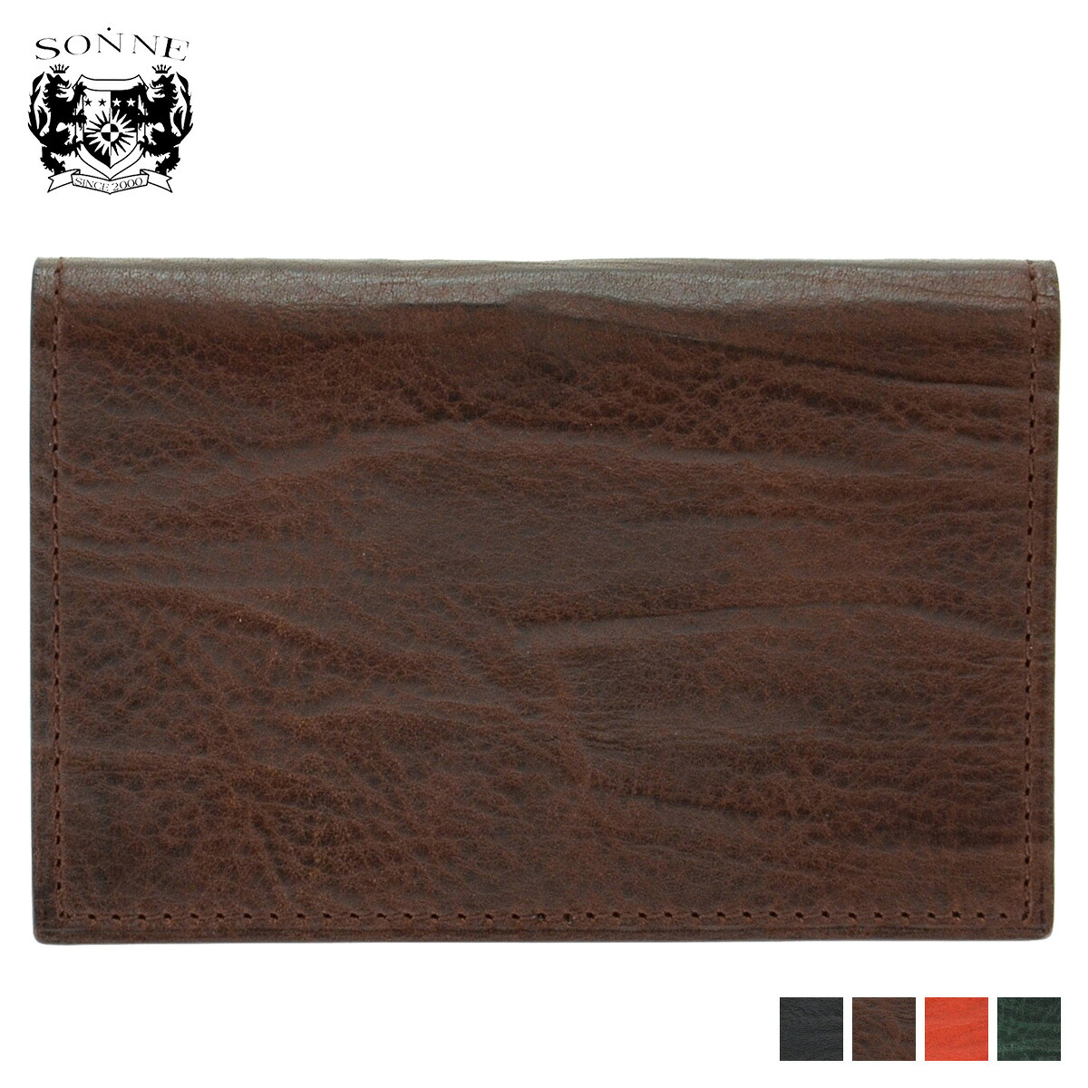 ゾンネ SONNE カードケース 名刺入れ 定期入れ メンズ シロッコ ビジネス SIROCCO CARD HOLDER ブラック ブラウン レッド グリーン 黒 SOD004B