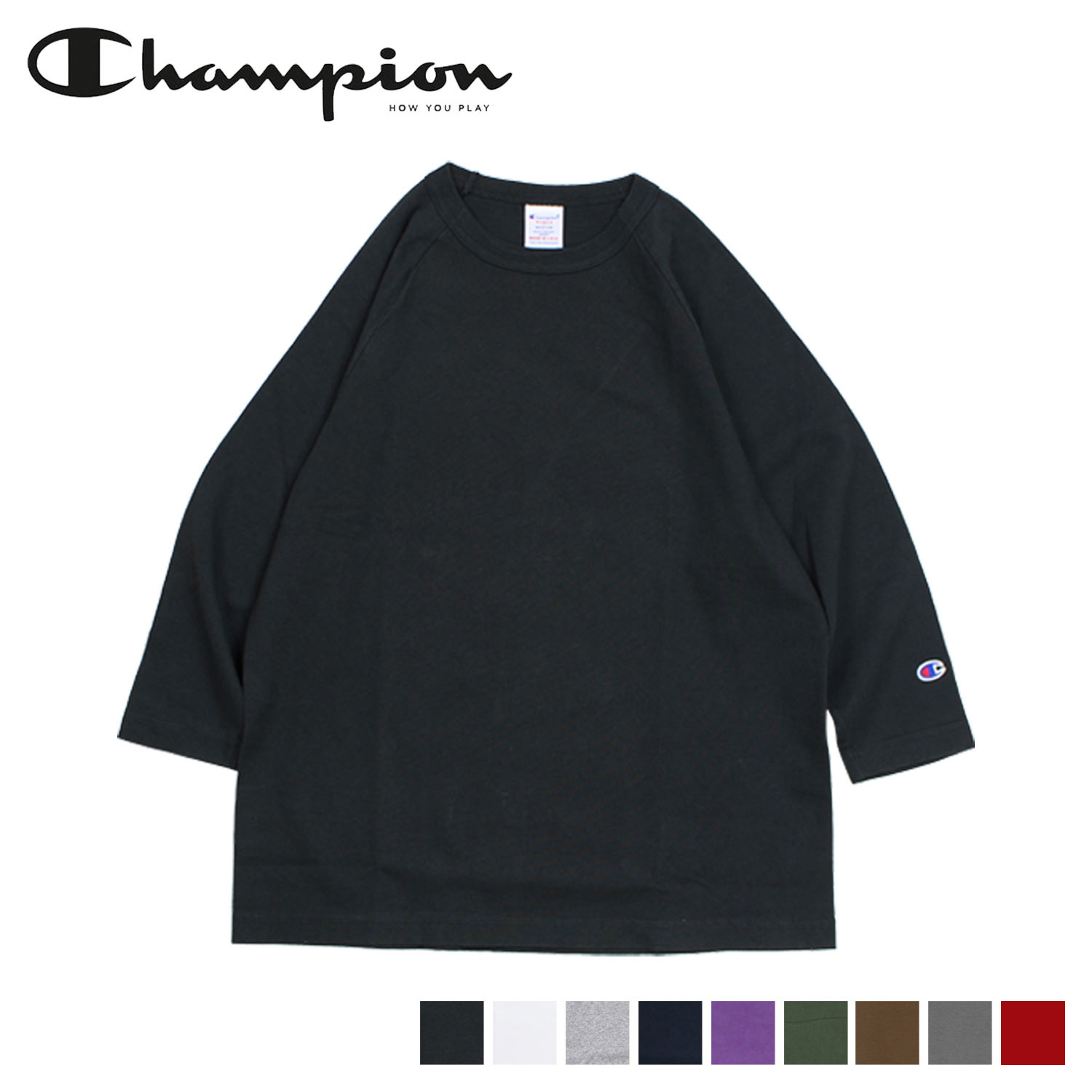 楽天市場】チャンピオン Champion Tシャツ ラグラン 七分袖 メンズ