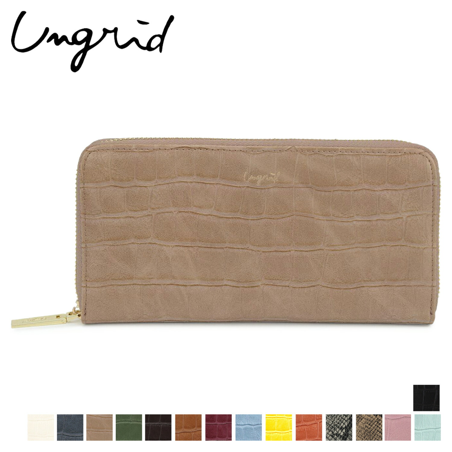 アングリッド Ungrid 財布 長財布 レディース ヘビ柄 ラウンドファスナー Croco Round Long Wallet Ung 史上最も激安