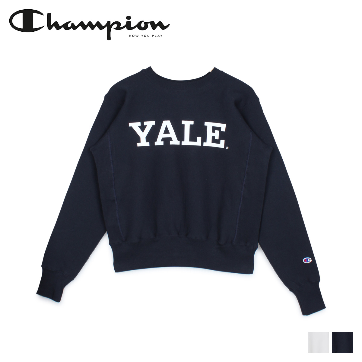 楽天市場 Champion Reverse Weave Crewneck Sweatshirt チャンピオン リバースウィーブ トレーナー スウェット メンズ ホワイト ネイビー 白 C5 S003 Goods Lab