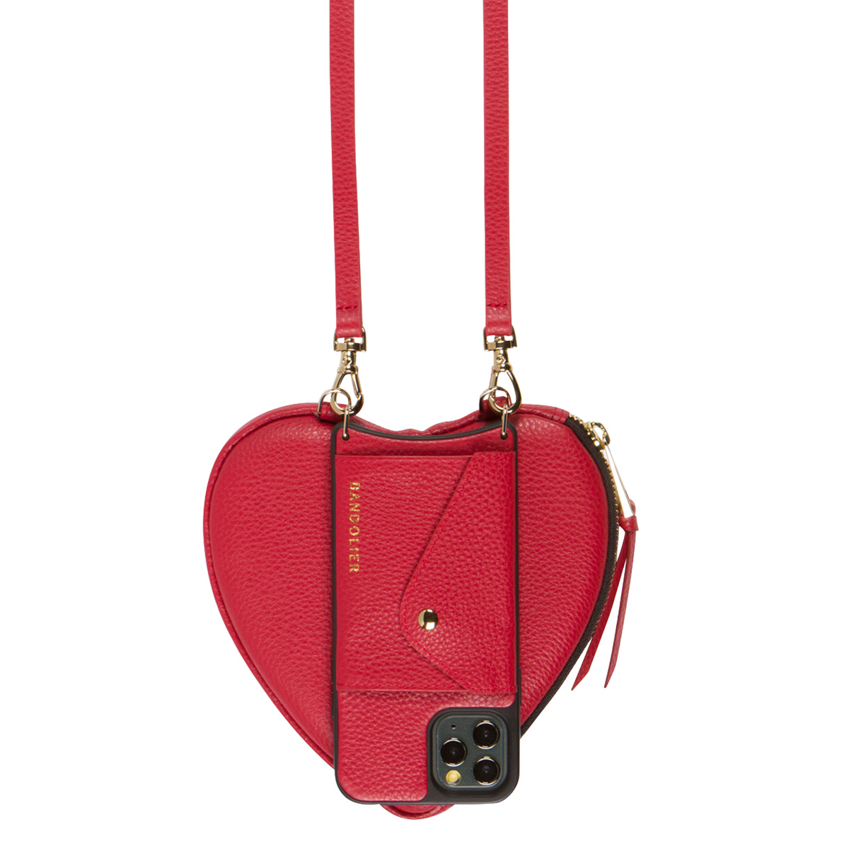 Bandolier 三尺帯リヤー 車寄 スマホ 持運び メンズ レディース Red Heart Pouch 丹赤 心肝ポーチ 22gra Vned Org