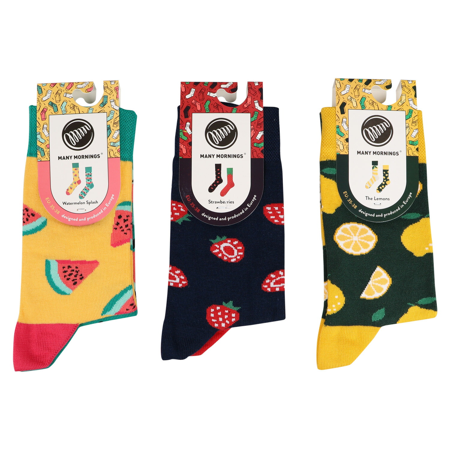 Many Mornings メニーモーニングス 靴下 ソックス メンズ レディース 3足セット Fruits Set Socks マルチカラー Rvcconst Com