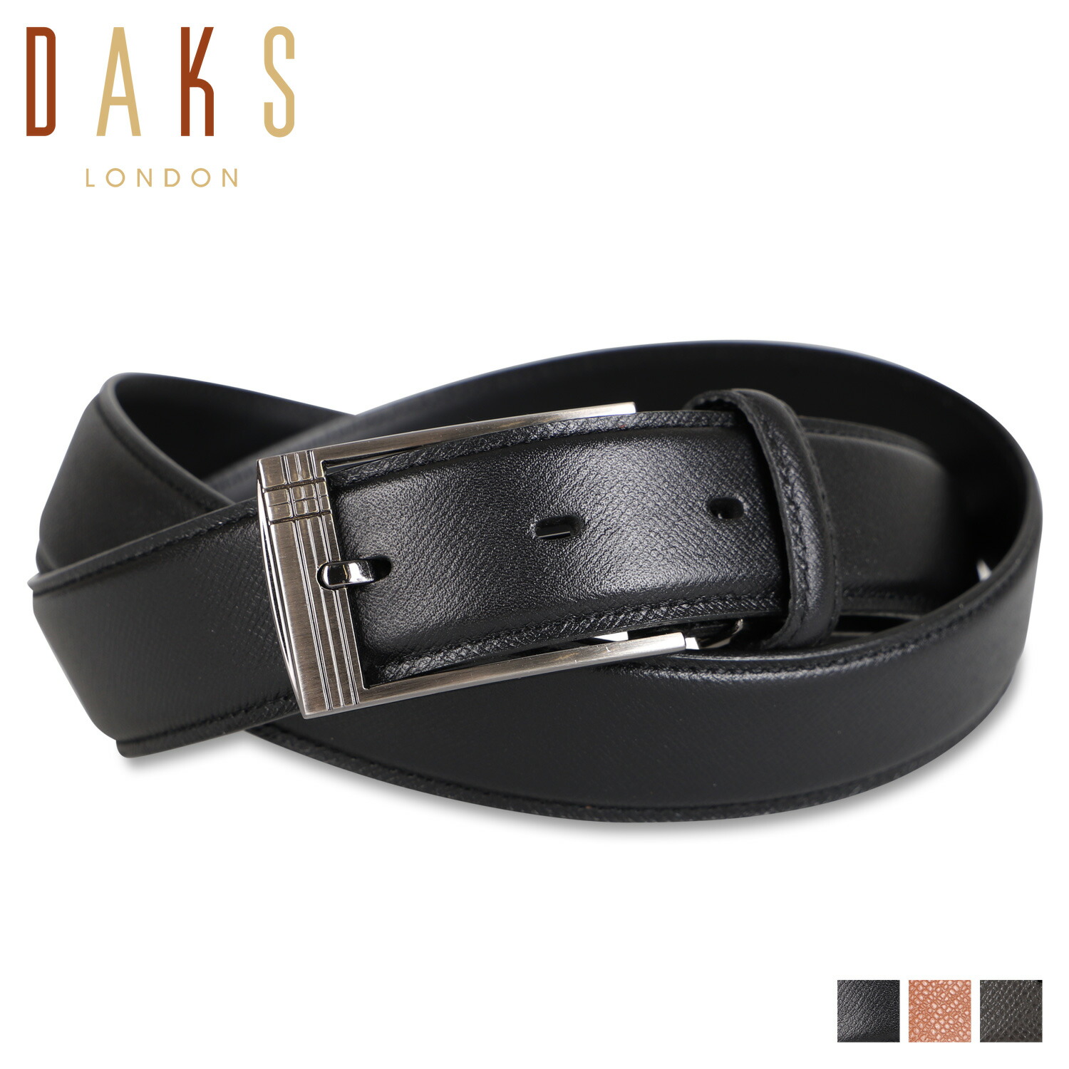 【最大1000円OFFクーポン発行中 4/17 11:59まで！】 ダックス DAKS ベルト メンズ 本革 LEATHER BELT ブラック ブラウン ダークブラウン 黒 DB22210