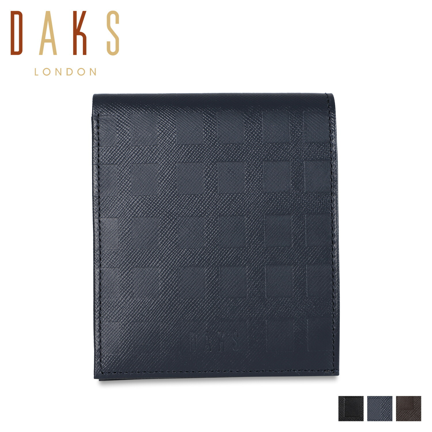 楽天市場 Daks ダックス 二つ折り財布 メンズ Wallet ブラック ネイビー ブラウン 黒 Dp スニークオンラインショップ