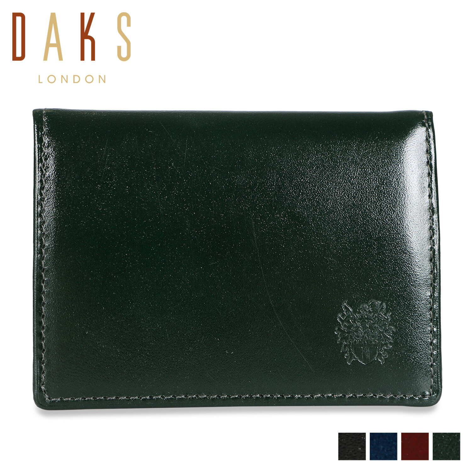 ダックス DAKS カードケース 名刺入れ 定期入れ メンズ スリム 本革 CARD CASE ブラック ネイビー ワイン レッド グリーン 黒 DP38610