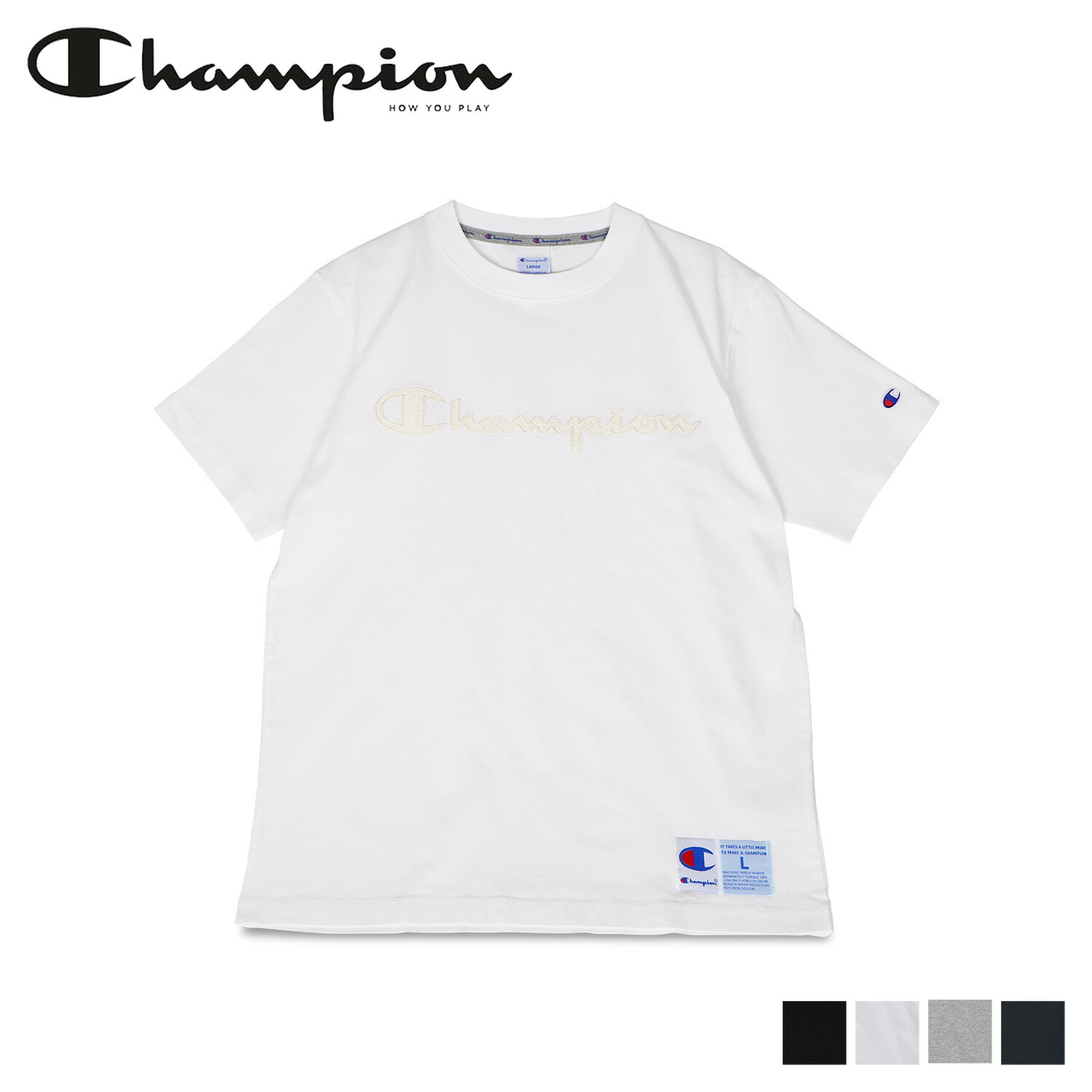 チャンピオン Champion Tシャツ 半袖 メンズ レディース Short Sleeve T Shirt ブラック ホワイト グレー ネイビー 黒 白 C3 U305 国内即発送