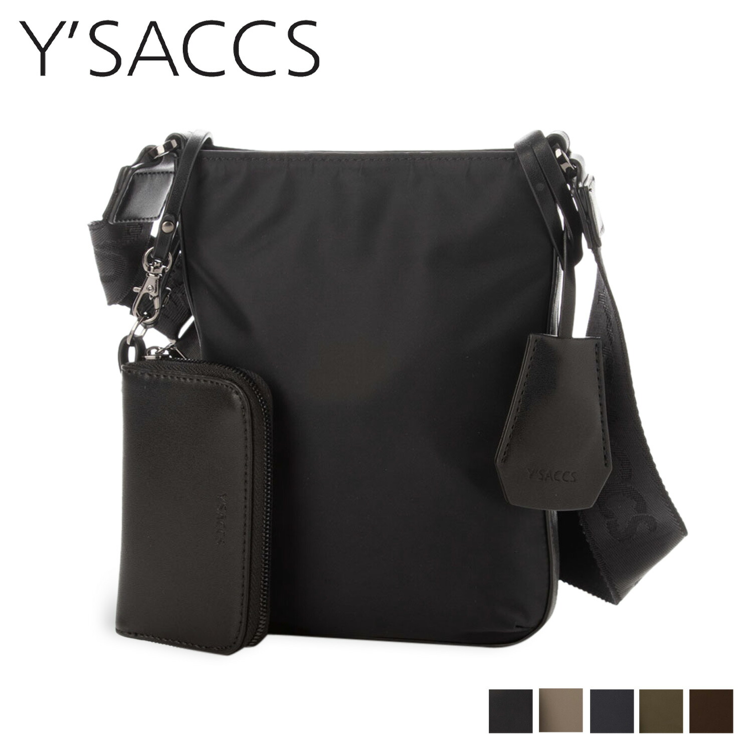 Ysaccs ショルダー　ブラック Y'SACCS（イザック） ナイロンタフタショルダーバッグ