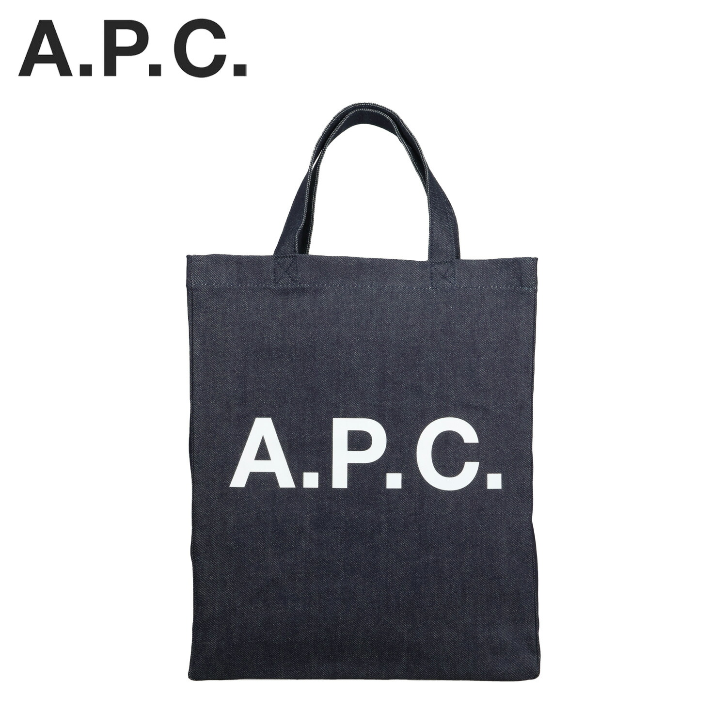 関送無料 A.P.C. SHOPPING DANIELA デニム ロゴ トートバッグ A.P.C. (アーペーセー) SHOPPING DANIELA BLANC LOGO DENIM
