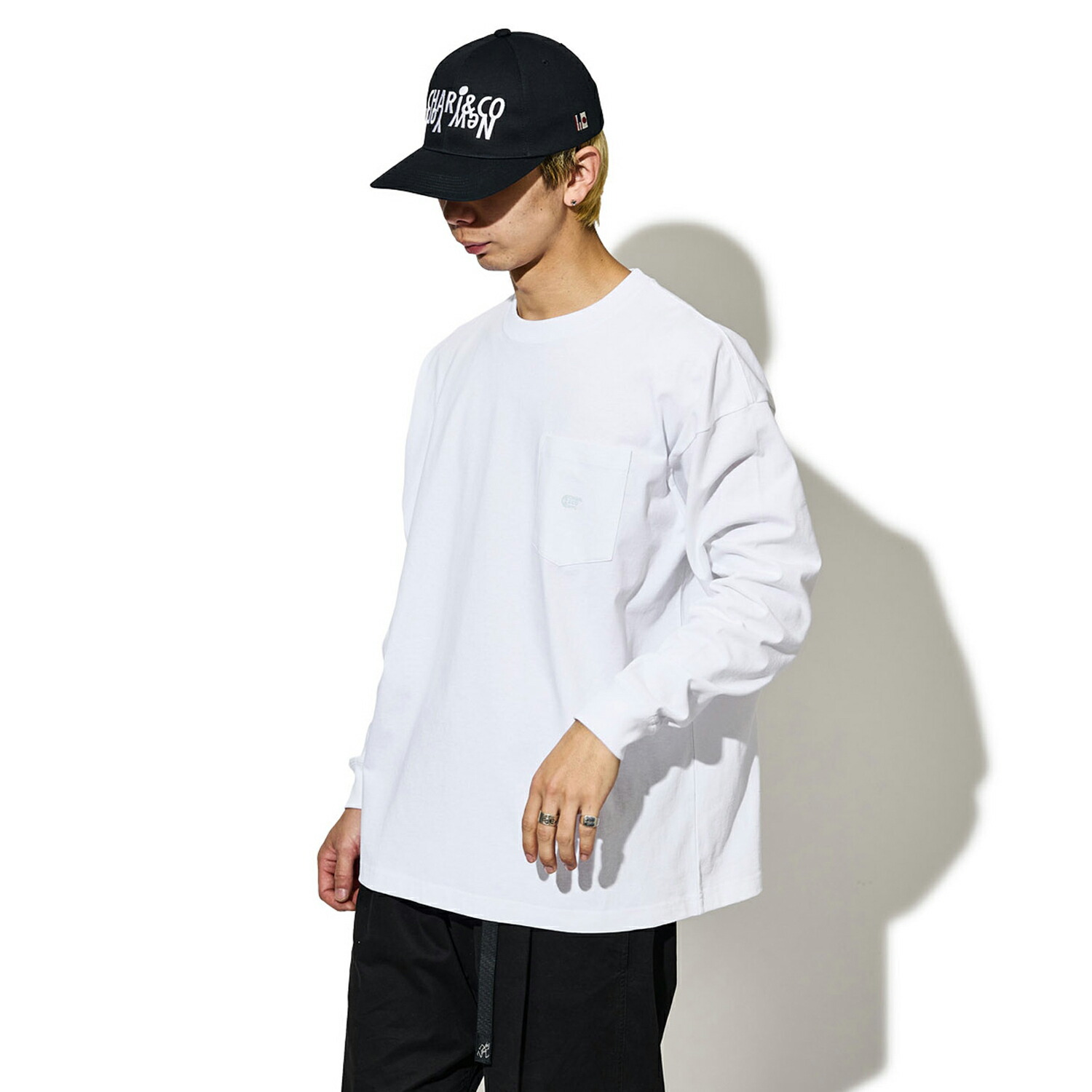 Charico チャリアンドコー L Logo Physical Pkt S Tee Tシャツ カットソー ブラウン ホワイト メンズ ライト ロンt 白 長袖 送料無料 新品 Tシャツ