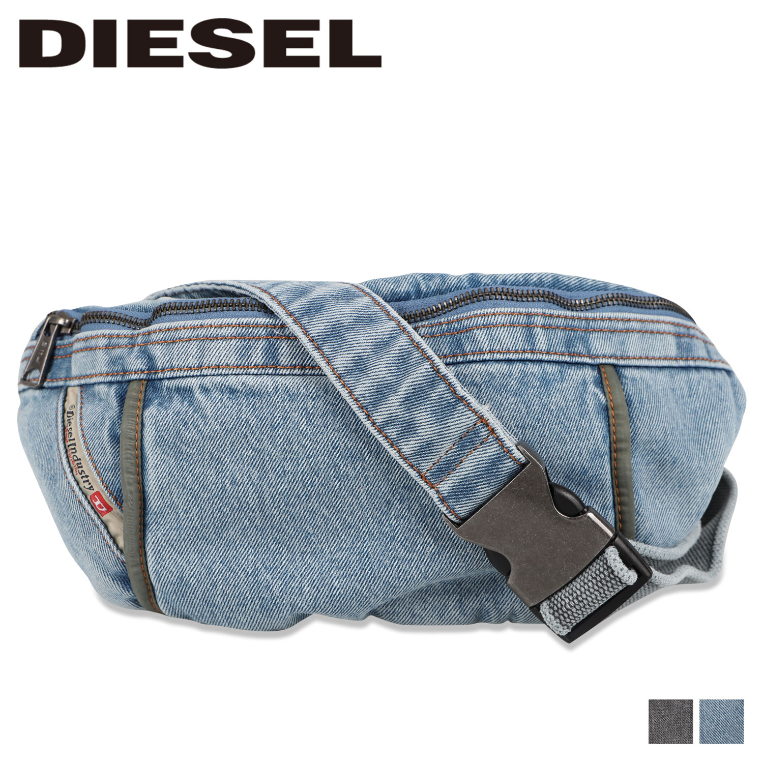ディーゼル DIESEL バッグ ボディバッグ ウエストバッグ メンズ レディース DAVYS GENES BELT BAG ブラック インディゴ ブルー 黒 X08384