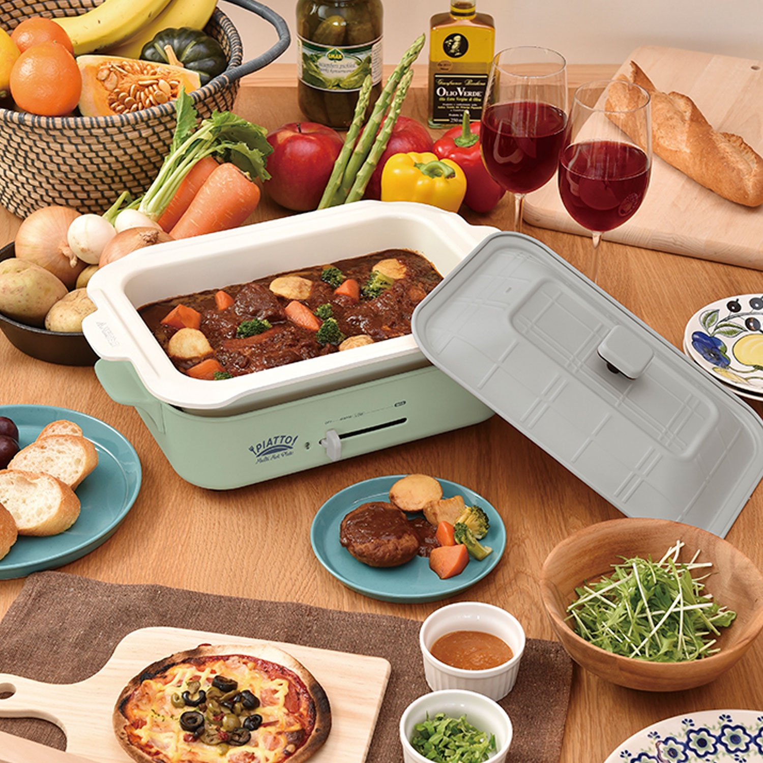 アピックスインターナショナル Apix Intl ホットプレート 焼肉 平面 たこ焼き器 コンパクト