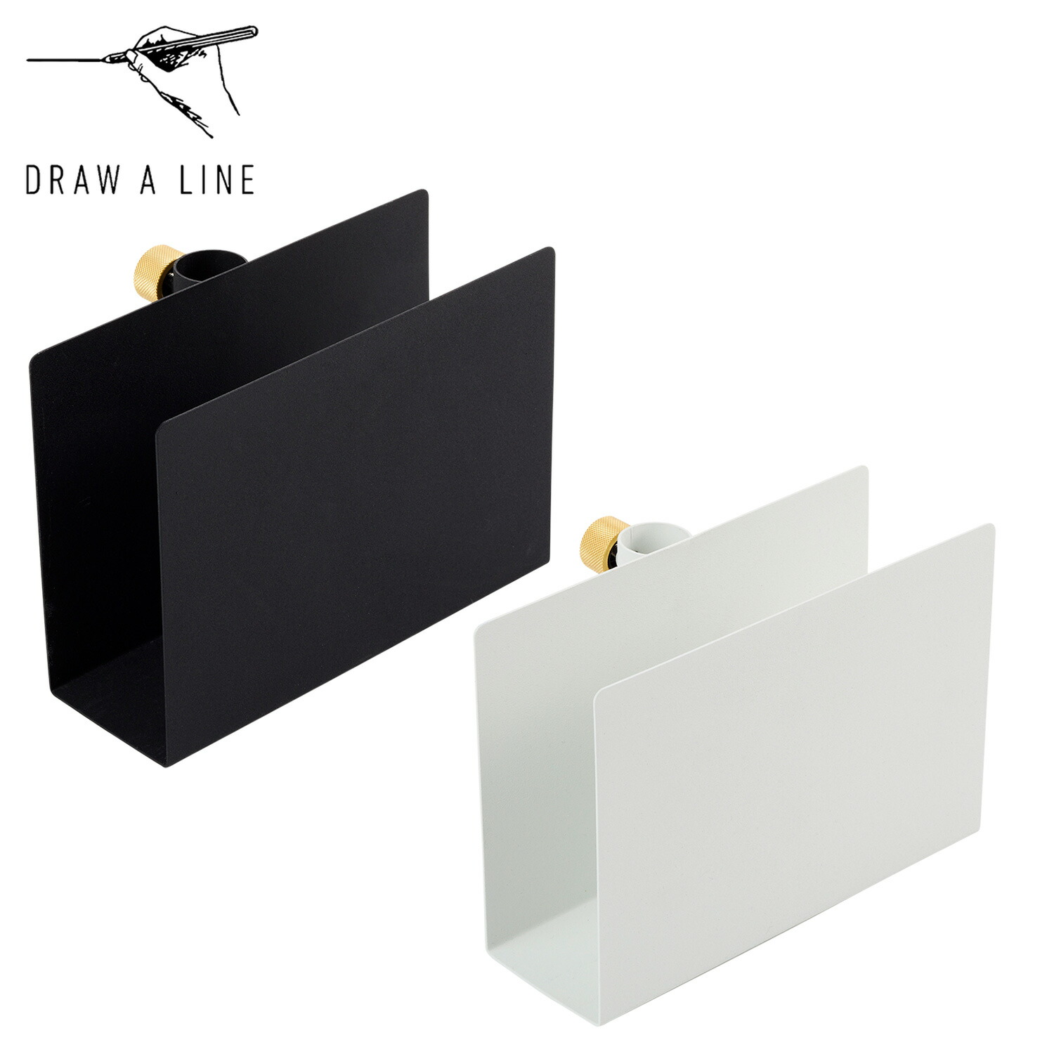 ドローアライン DRAW A LINE 本棚 ブックラック 収納 ブックエンド 022 Book Rack 縦専用 突っ張り棒用パーツ スリム 薄型 D-BR