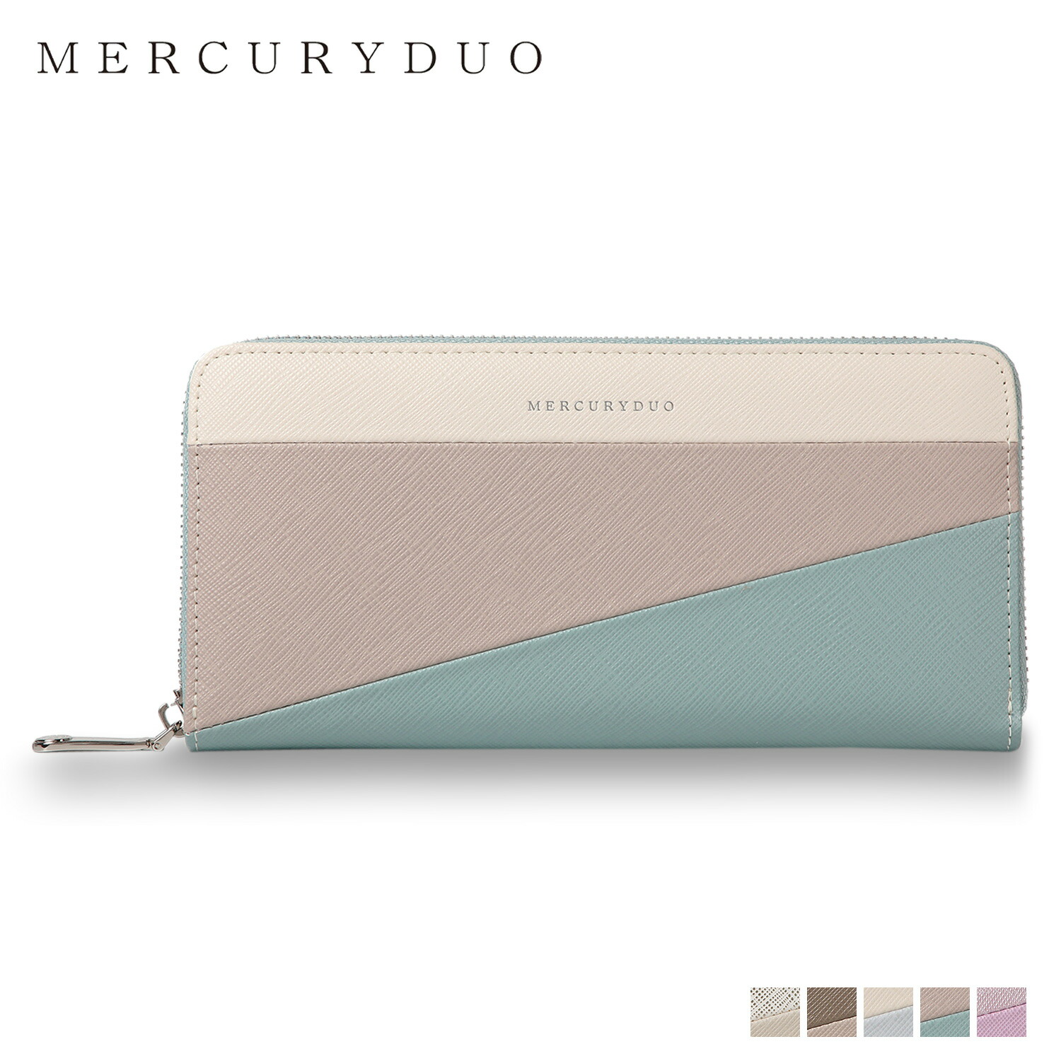 マーキュリーデュオ Mercuryduo 財布 長財布 レディース ラウンドファスナー Trico Color Long Wallet アイボリー グレージュ ライト ブルー ミント ラベンダー Mer w 21年製 マーキュリーデュオ Mercuryduo 財布 長財布 レディース ラウンドファスナー Trico Color Long Wallet アイボリー グレージュ ライト ブルー ミント ラベンダー Mer w 21年製