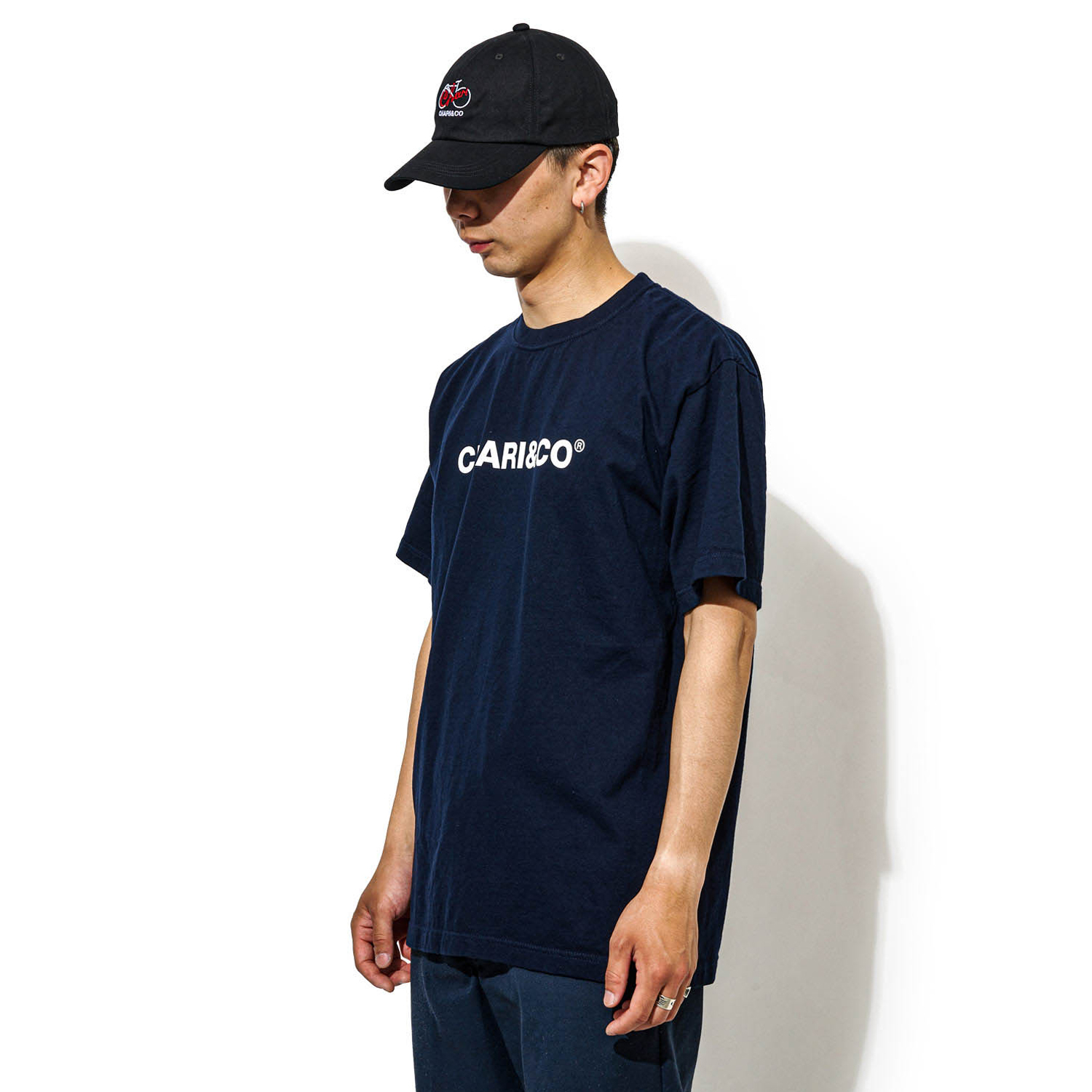 Charico チャリアンドコー Bold Core Logo Tee Tシャツ カットソー ネイビー ホワイト メンズ 半袖 白 海外輸入 Tシャツ