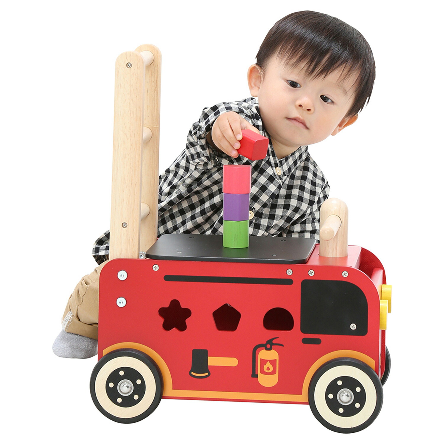 市場 最大1000円OFFクーポン配布中 ライド アンド 積み木 型はめ ウォーカー アイムトイ パズル ImTOY 手押し車