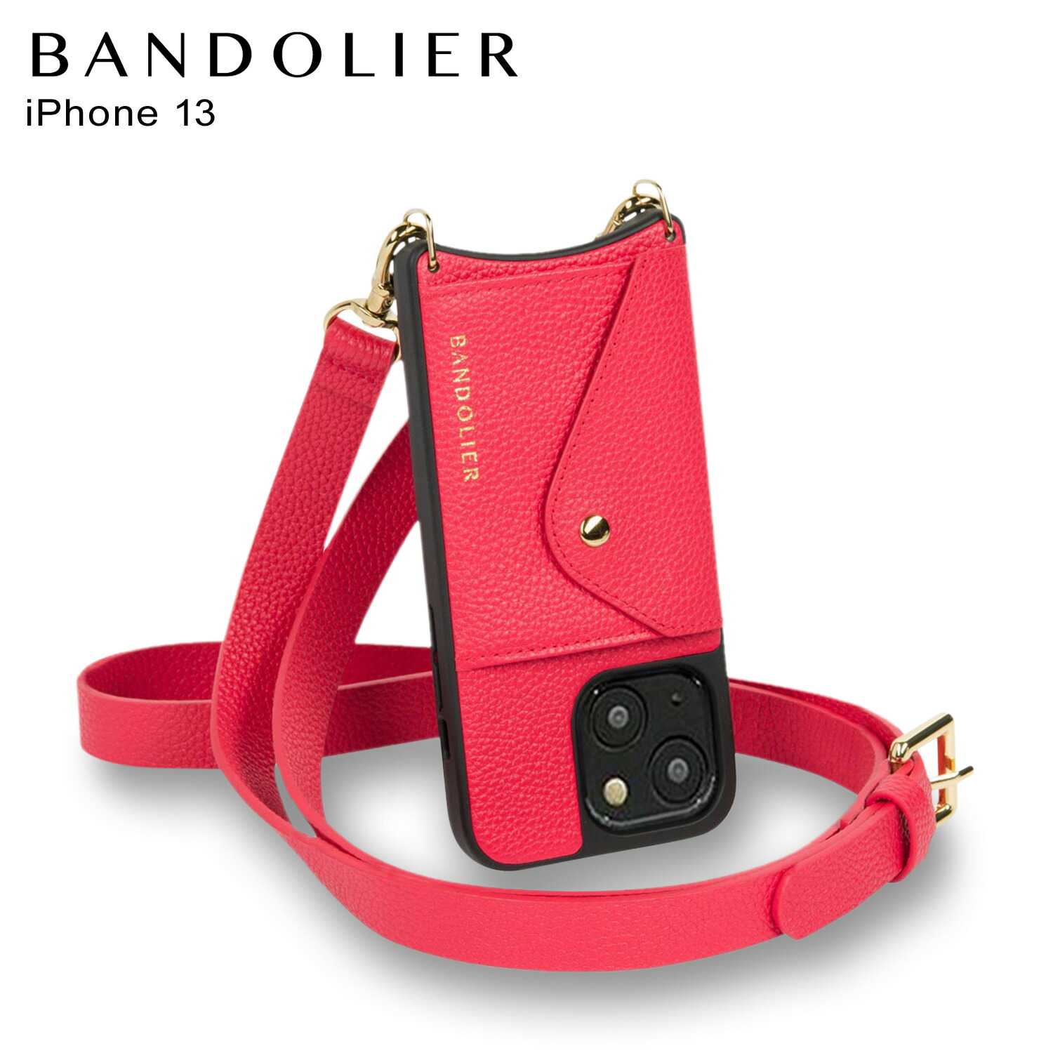 BANDOLIER バンドリヤー スマホショルダー スマホケース iPhone 13 mini iPhone 13 13Pro iPhone 13 Pro Max アイフォン ヘイリー サイドスロット ポピーレッド メンズ レディース レッド 赤 14HAI 母の日