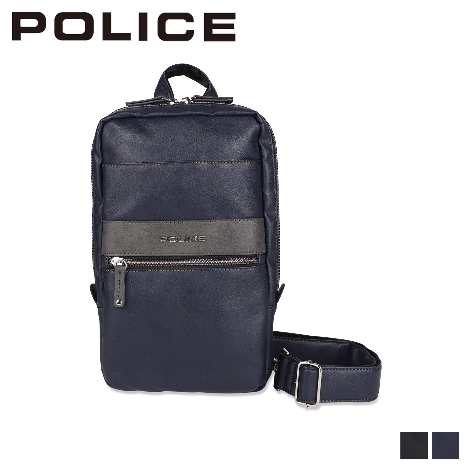 【最大1000円OFFクーポン発行中 4/12 23:59まで！】 ポリス POLICE ショルダーバッグ ボディバッグ ワンショルダー メンズ BODY BAG ブラック ネイビー 黒 PA-66001