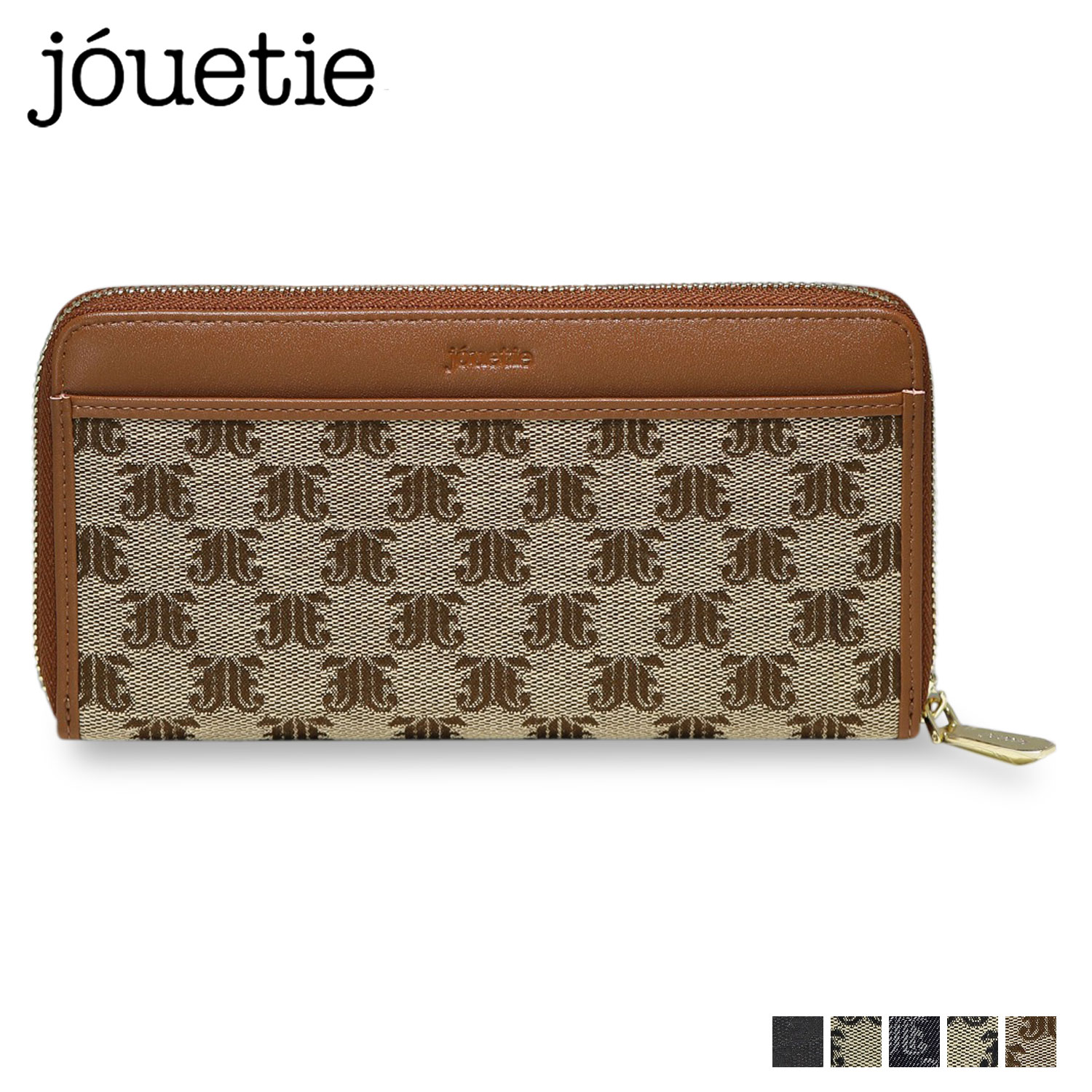 ジュエティ jouetie 財布 長財布 レディース ラウンドファスナー ブラック アイボリー ベージュ キャメル ダークブルー 黒 白 JUT-81330W 母の日