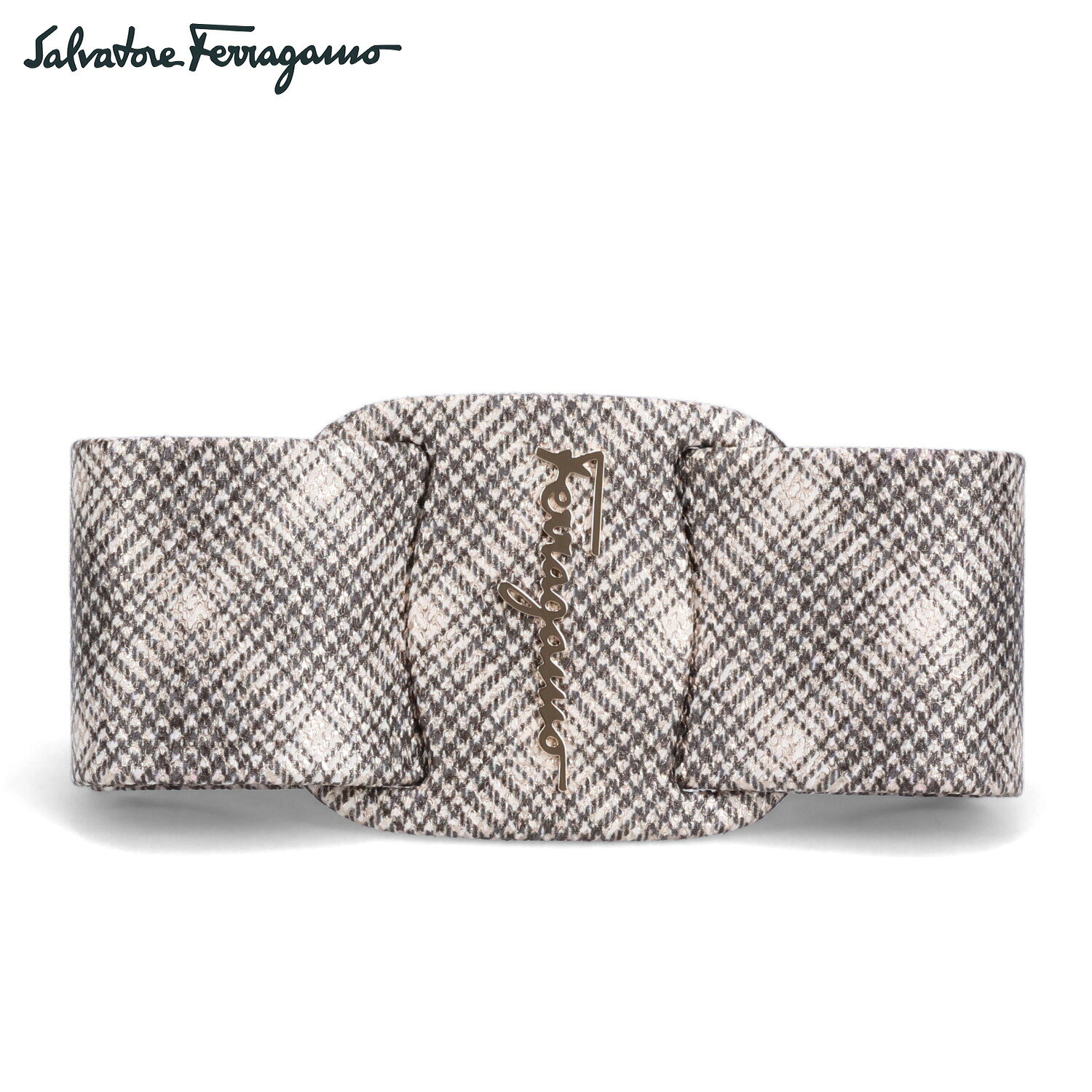 【最大1000円OFFクーポン発行中 7/27 10:59まで！】 サルヴァトーレ フェラガモ Salvatore Ferragamo ヘアピン パッチン へアクセサリー レディース 大きめ ベージュ 340317 759674｜スニークオンラインショップ