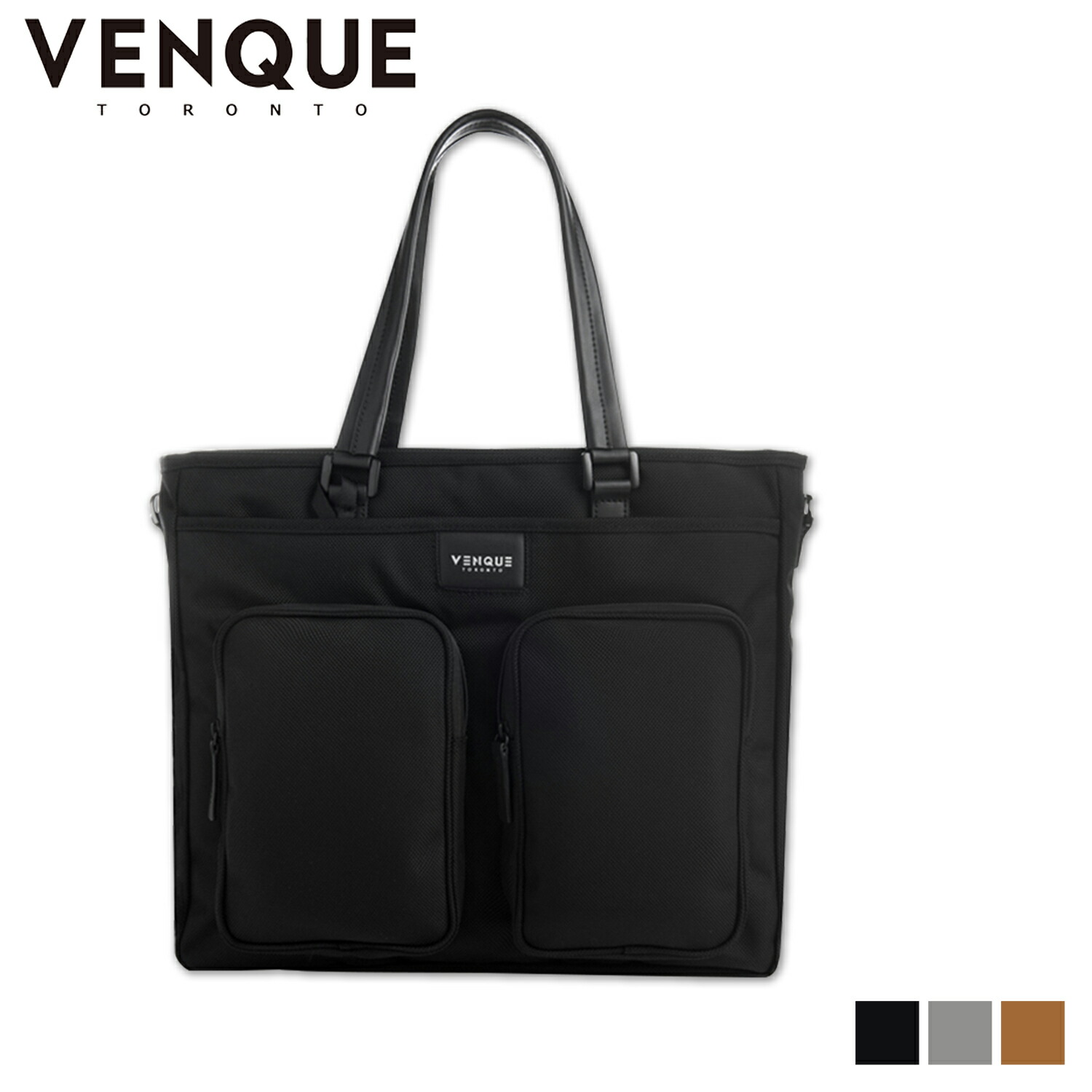 【最大1000円OFFクーポン発行中 7/27 10:59まで!】 VENQUE ヴェンク トートバッグ ショルダーバッグ メンズ レディース 13.6L ななめ掛け TOTE ブラック グレー ブラウン 黒|スニークオンラインショップ