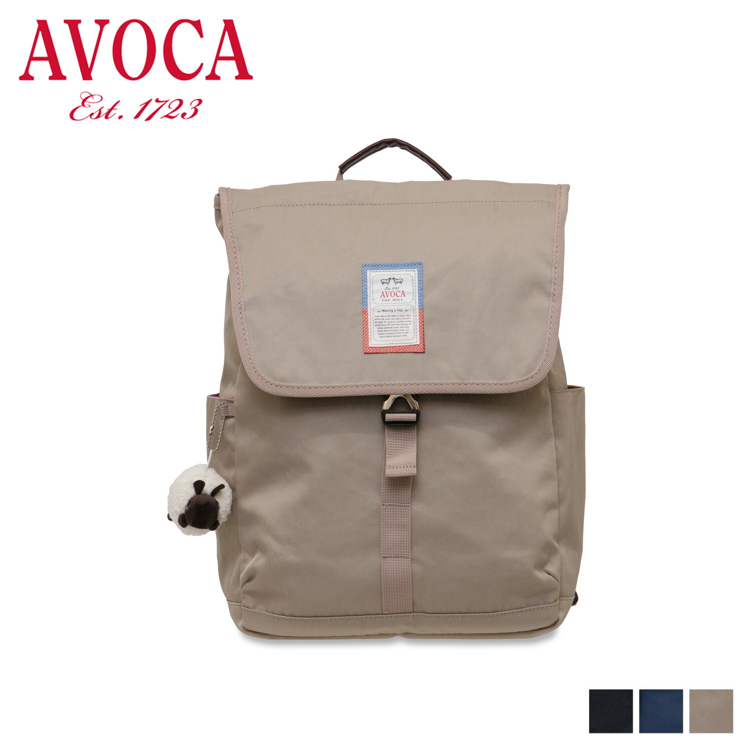 【最大1000円OFFクーポン発行中 7/27 10:59まで！】 AVOCA アヴォカ リュック バッグ バックパック フラップ メンズ レディース 軽量 FLAP RUCKSACK ブラック ネイビー ベージュ 黒 AC-006｜スニークオンラインショップ