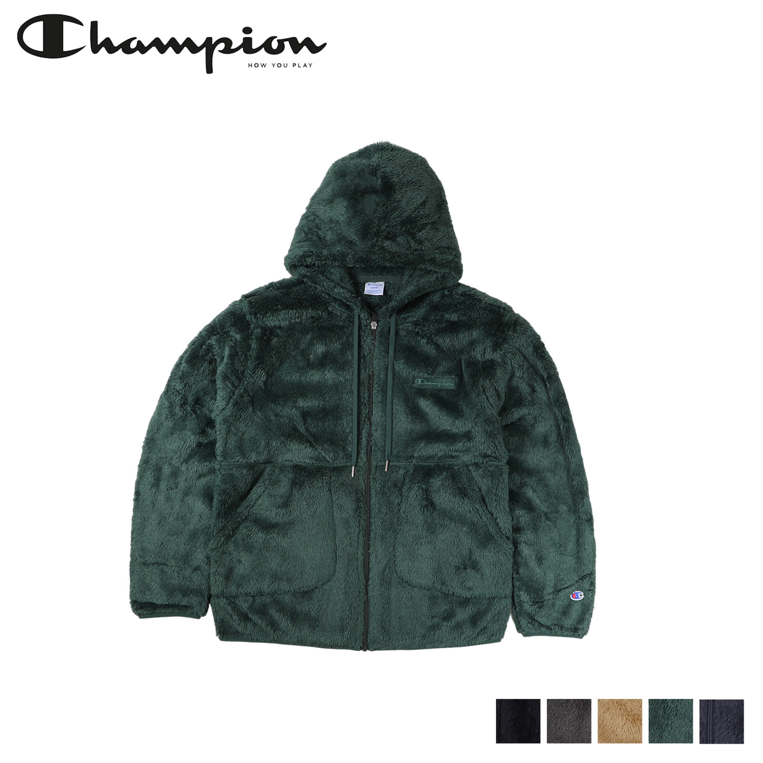 [チャンピオン] ジップフーデッドジャケット アウター シェルパフリース CW- Champion チャンピオン ジップフーデッドジャケット メンズ ボア