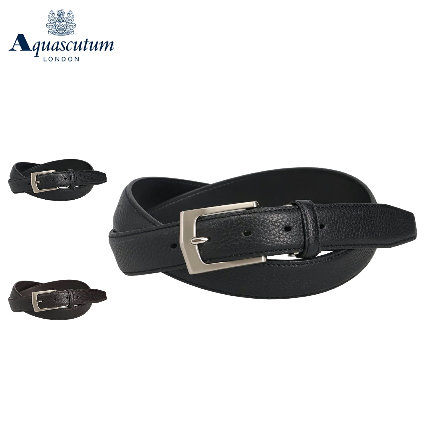 アクアスキュータム AQUASCUTUM ベルト レザーベルト メンズ 本革 日本製 LEATHER BELT ブラック ブラウン 黒 AQ-0060123L