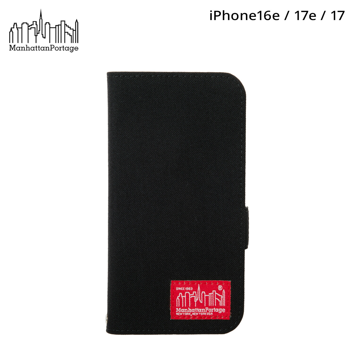 マンハッタンポーテージ Manhattan Portage iphone16 16pro 16proMax スマホケース 手帳型 スマホショルダー 携帯 アイフォン メンズ レディース CORDURA NYLON Book Type Case ブラック 黒 iP16-CD-BOOK 母の日