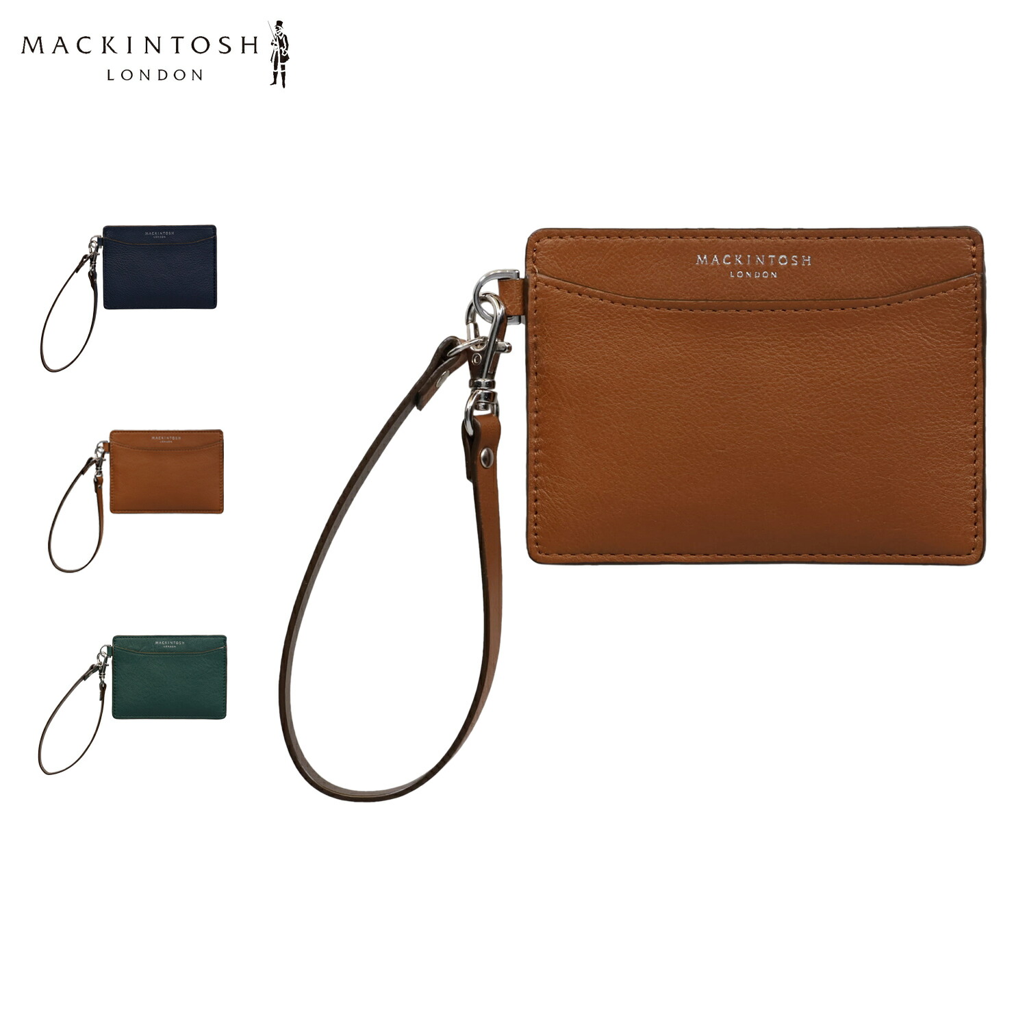 【最大1000円OFFクーポン発行中 4/12 23:59まで！】 マッキントッシュロンドン MACKINTOSH LONDON パスケース カードケース ID 定期入れ メンズ レディース 本革 薄型 PASS CASE ネイビー ブラウン グリーン 5060052